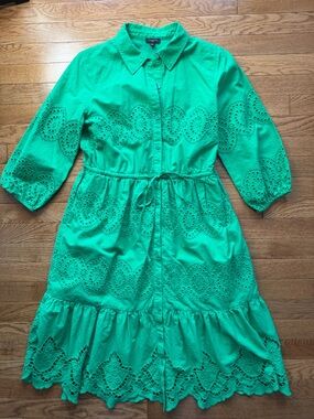 Talbots Women’s ' Eyelet Dress in kelly Green